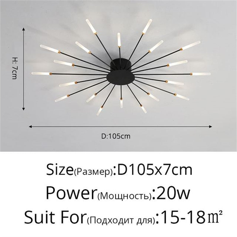 Premium Nordic Styled Firework Shape Ceiling Light